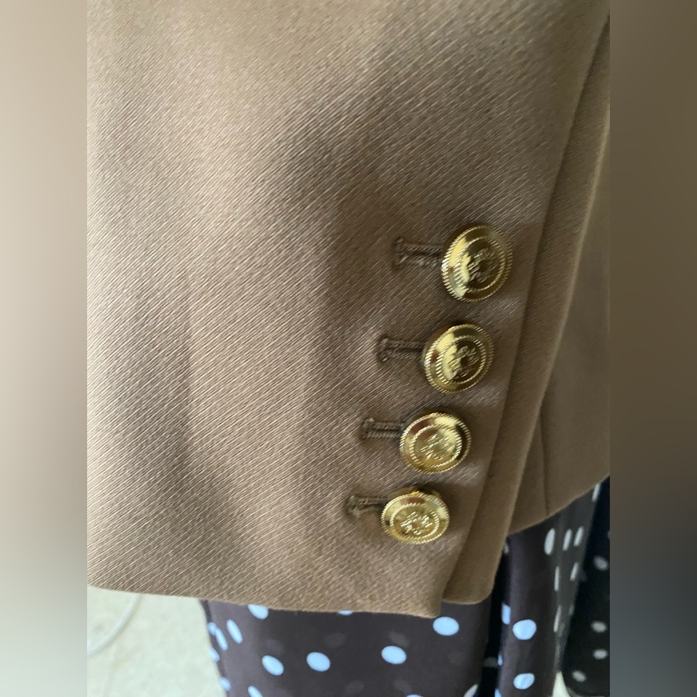 White House Black Market Tan Blazer with Gold Buttons - Picture 6 of 7